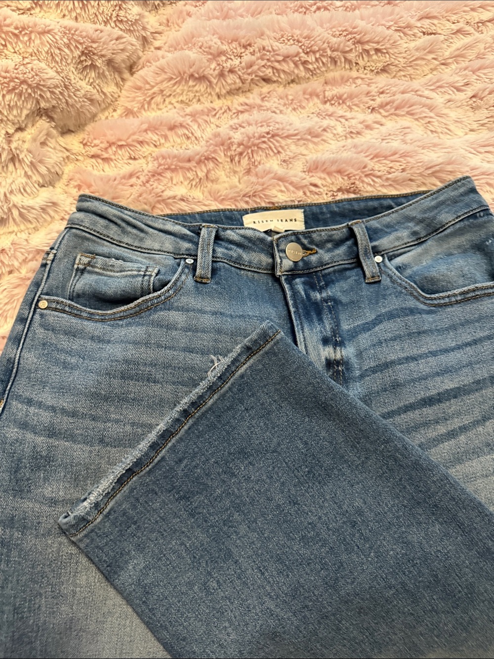 Straight Leg Light Blue Women's Jeans - Unbranded